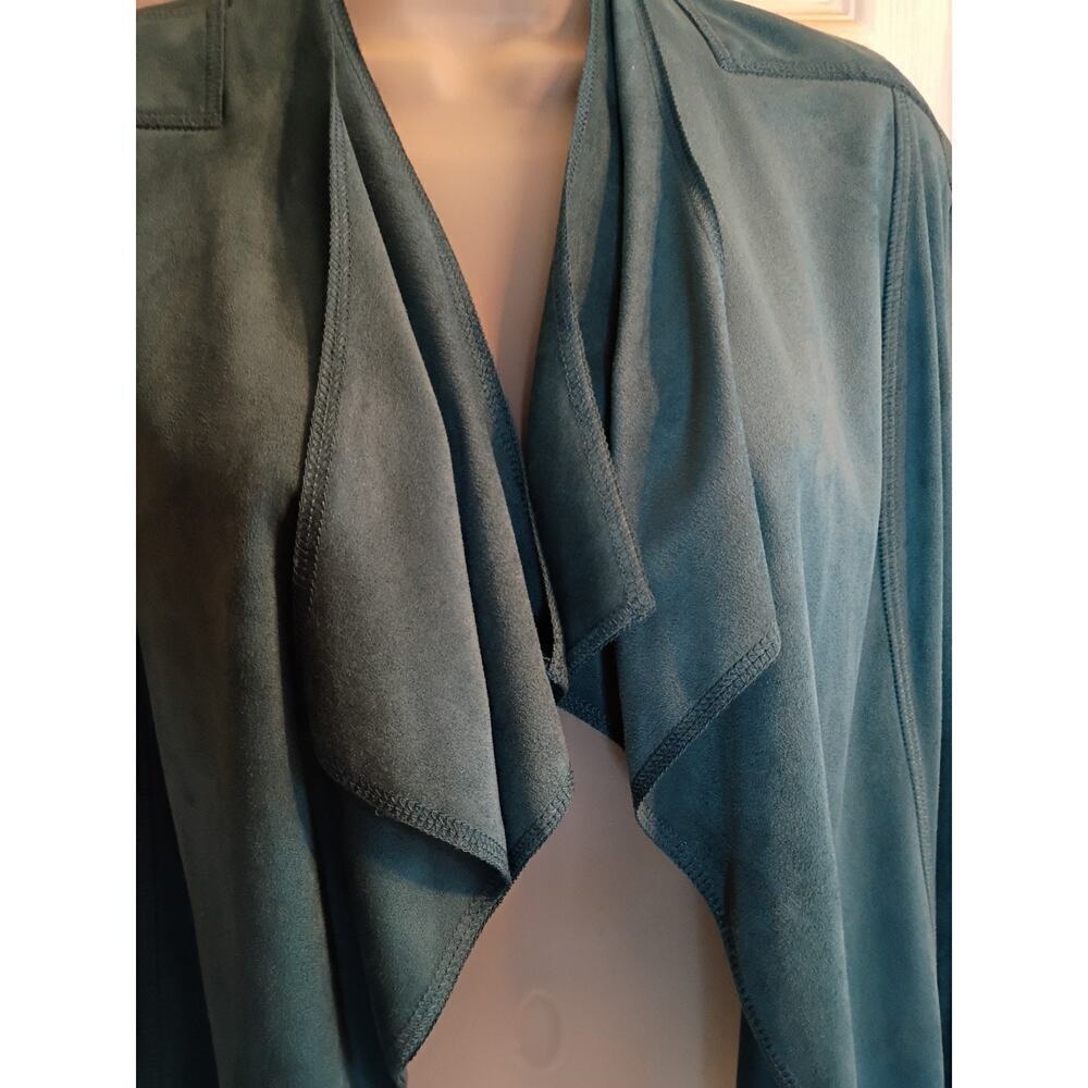 Joseph Ribkoff Cardigan Teal Green Sz 14 No Fabric Tag Feels Like Soft Suede... - Picture 2 of 7